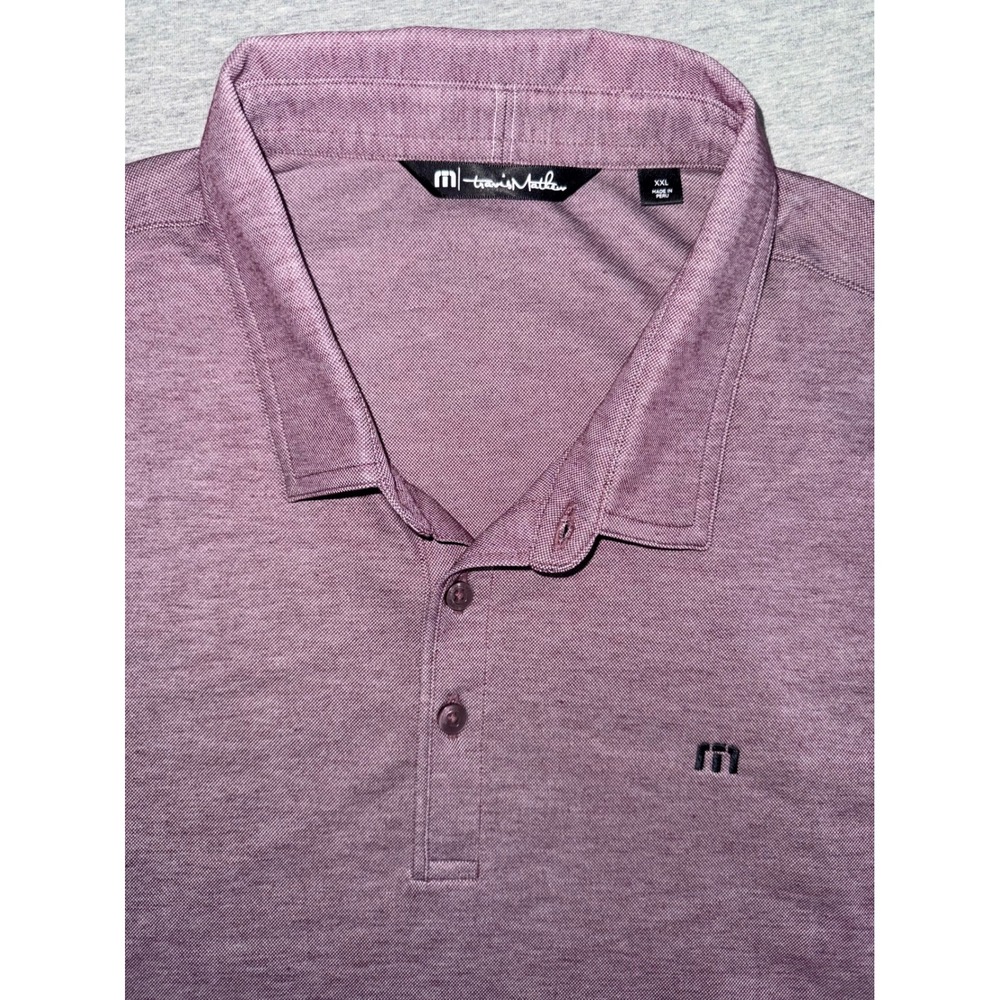 TravisMathew Mens Regular Fit Burgundy Heather Polo Shirt Size XXL  Athleisure